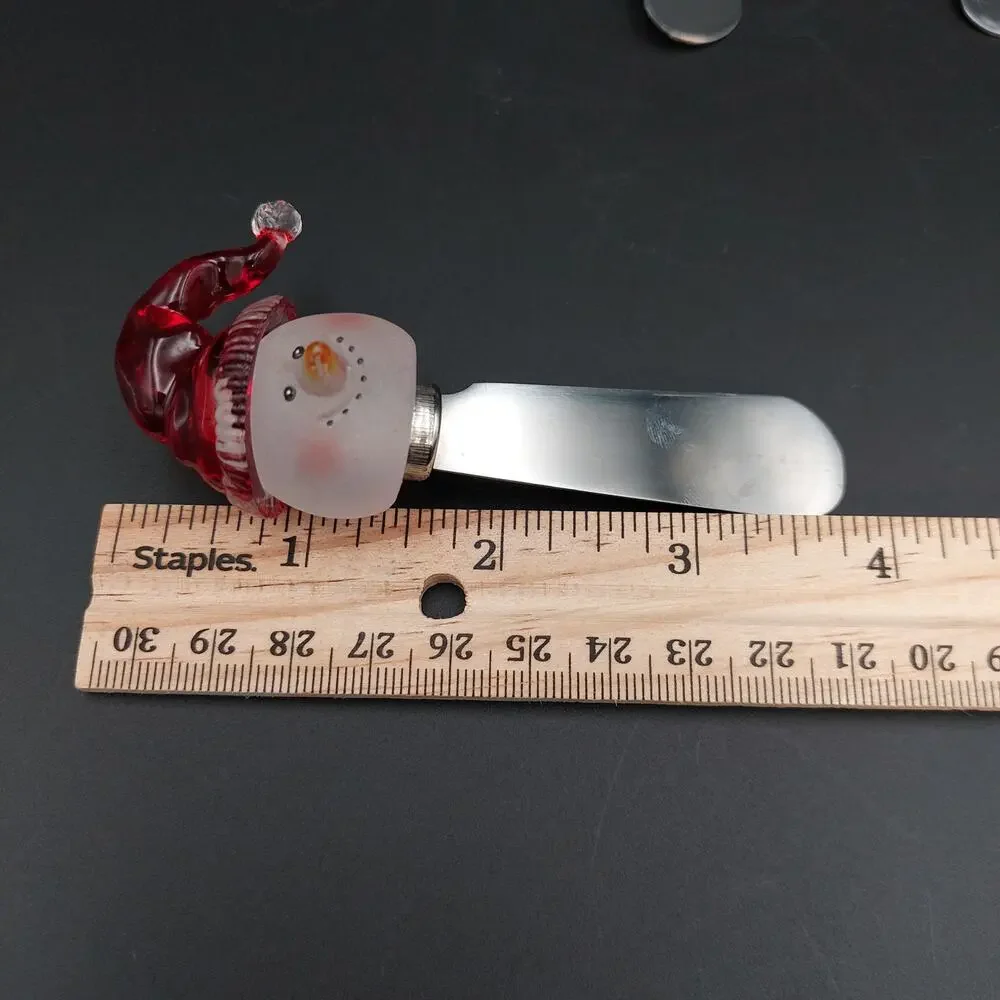 Set of 3 Christmas Snowman Cheese Spreaders Holiday Winter Butter Knives Gift